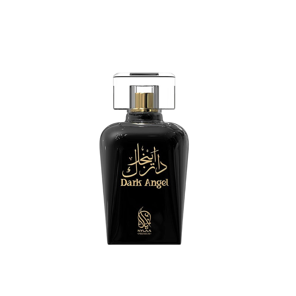 A black perfume bottle from Nylaa by Savia Exclusive