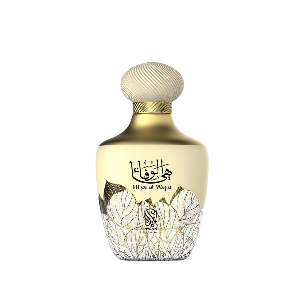 An off white perfume bottle from Nylaa by Savia Exclusive