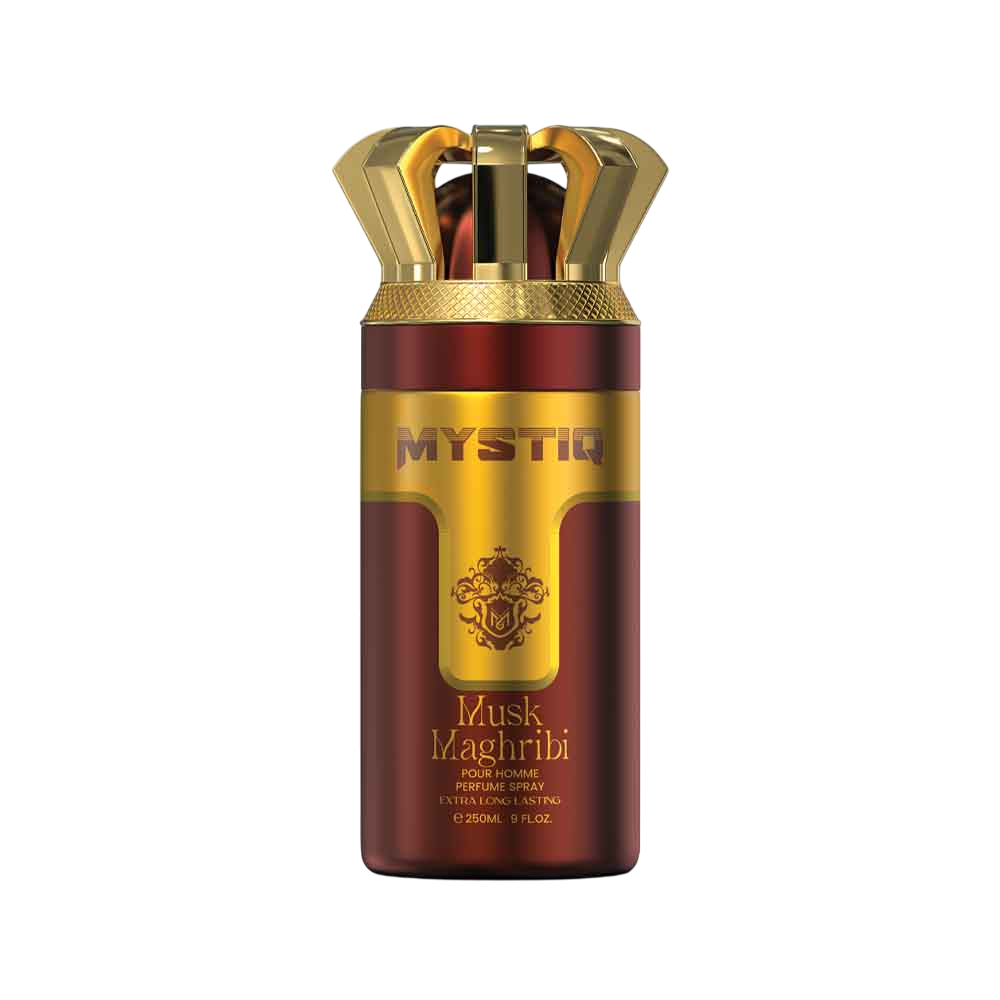 A maroon perfume body spray from Mystiq by Savia Exclusive