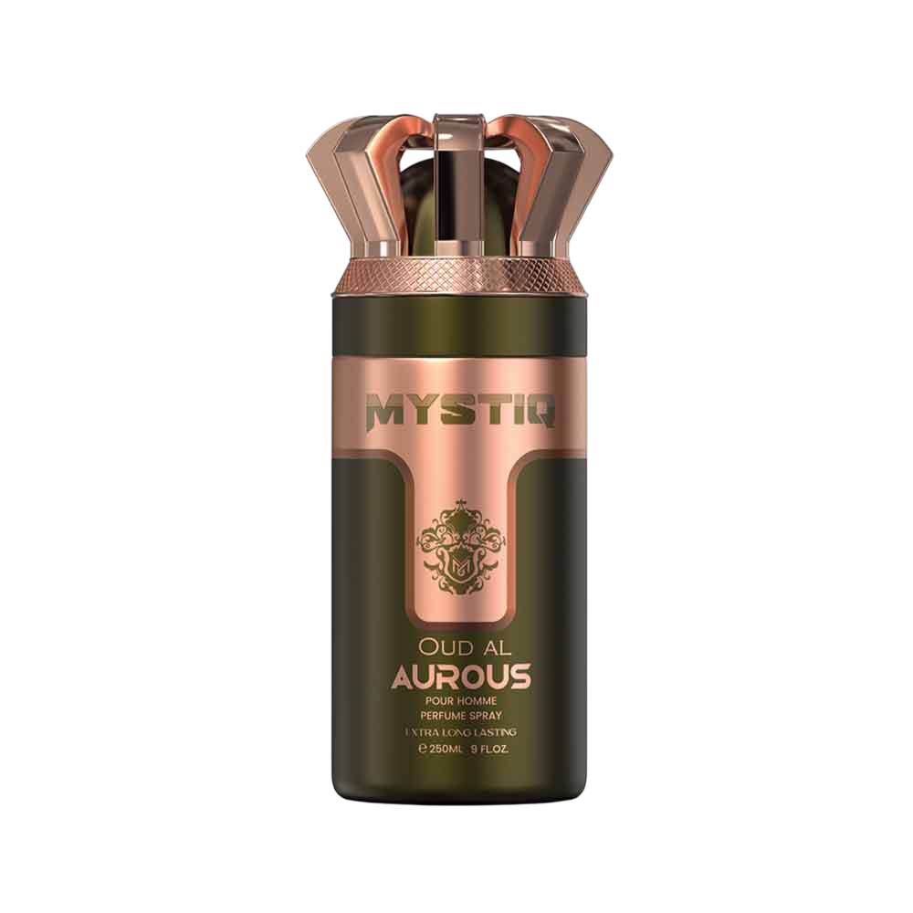 A bottle green perfume body spray from Mystiq by Savia Exclusive