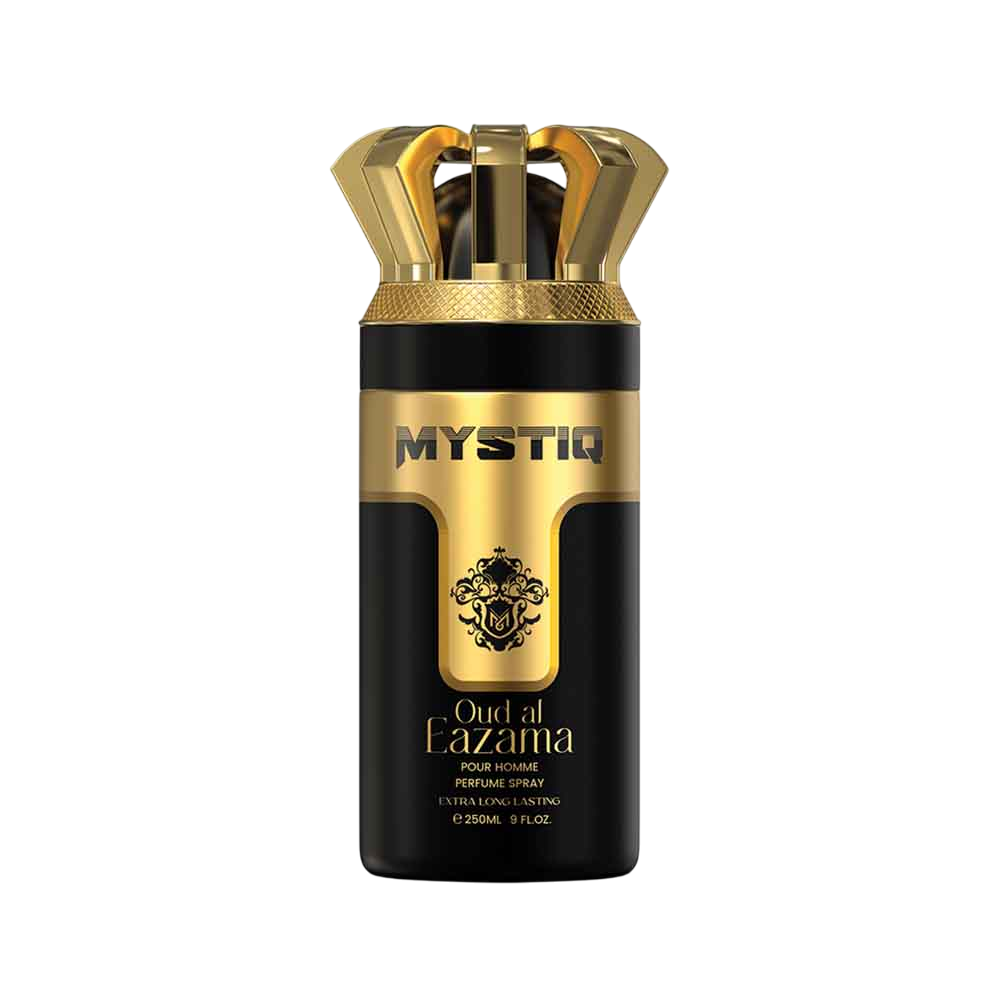 A black perfume body spray from Mystiq by Savia Exclusive