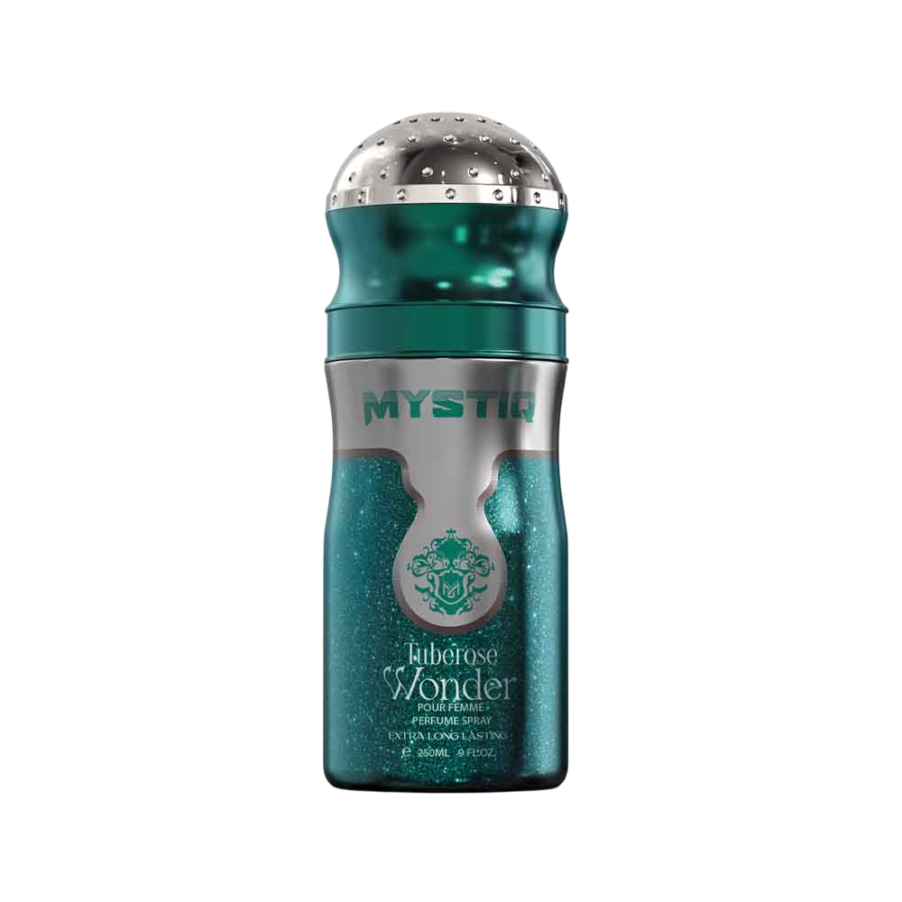 An ocean blue perfume body spray from Mystiq by Savia Exclusive