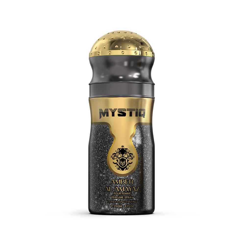 An grey & golden perfume body spray from Mystiq by Savia Exclusive