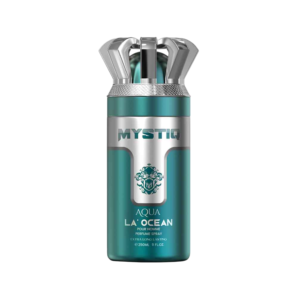 A turquoise perfume body spray from Mystiq by Savia Exclusive