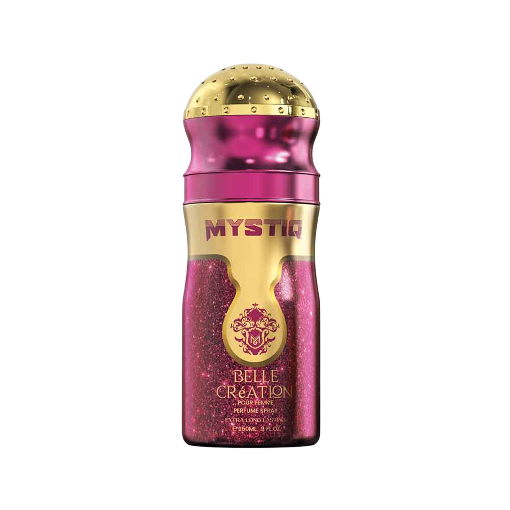 A pink perfume body spray from Mystiq by Savia Exclusive