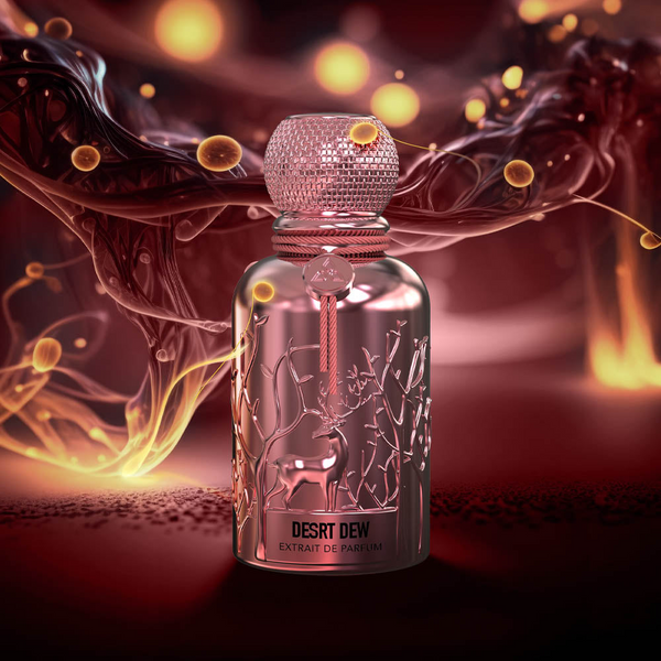An oud inspired pink luxury perfume bottle by Savia Exclusive