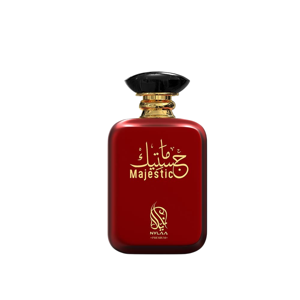 A red perfume bottle from Nylaa by Savia Exclusive