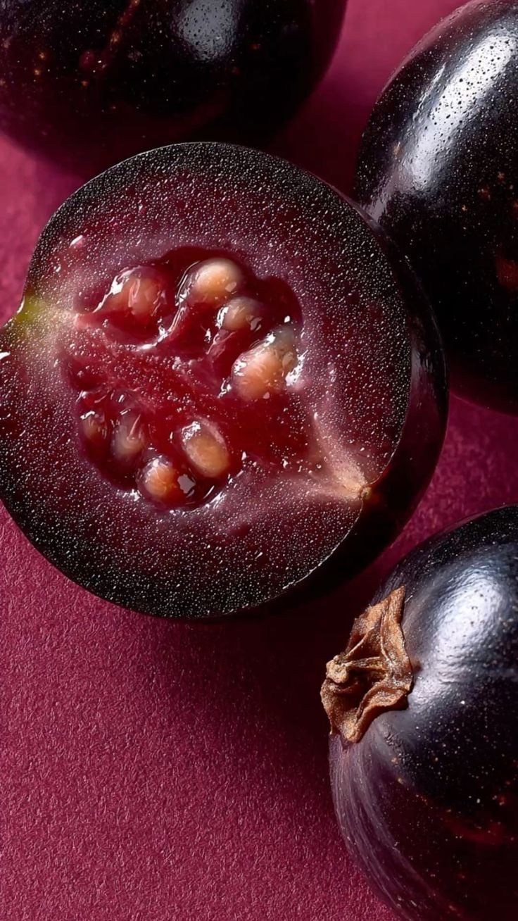 Blackcurrant, cut open