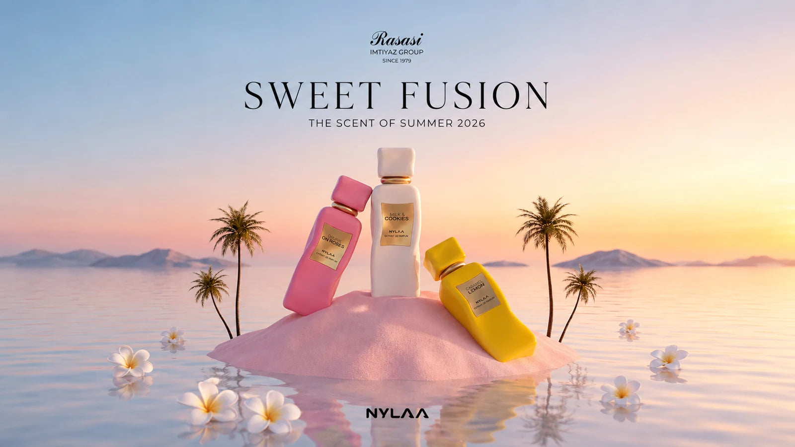 Nylaa Sweet Fusion original tropical sunset campaign